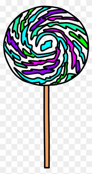 Lollipop, Large, Swirl, Bright Blue, Bright Green, - Portable Network Graphics Clipart