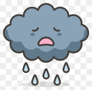 Cloud With Rain Emoji Clipart - Cartoon Cloud Gif Png Transparent Png