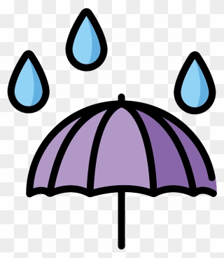 Umbrella With Rain Drops Emoji Clipart - Rain Umbrella Emoji Transparent - Png Download