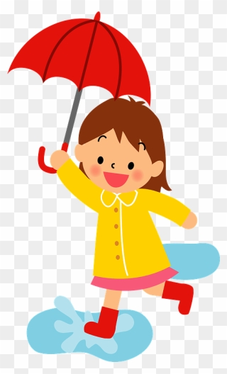 Rain Girl Umbrella Clipart - Girl With Umbrella Clipart - Png Download