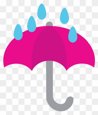 Umbrella With Rain Drops Emoji Clipart - استیکر باران - Png Download