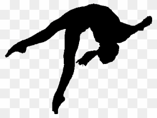 Gymnastics Silhouette Split Clip Art - Back Handspring Gymnast Silhouette - Png Download