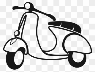 Line Art,monochrome Photography,artwork - Clipart Of Scooter - Png Download