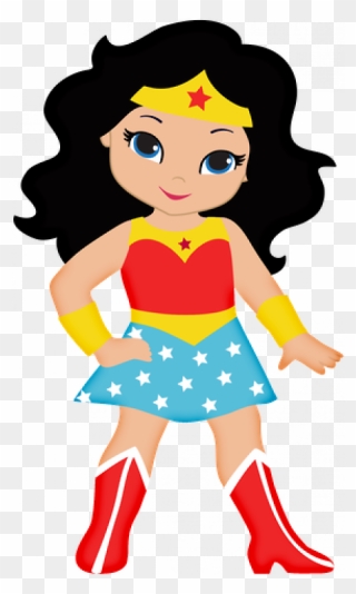 Cute Girl Superhero Clipart Picture Freeuse Stock Free - Mujer Maravilla Caricatura - Png Download