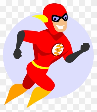 Free Flash Superhero Cartoon Character Vector Clip - Superhero Flash Vector - Png Download