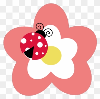 Flower With Ladybug Svg Clip Arts - Pink Ladybugs Clip Art - Png Download