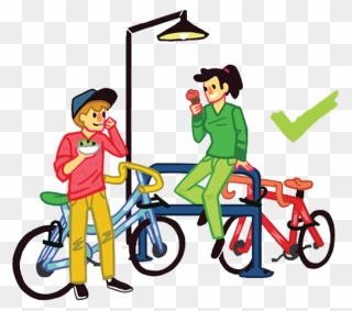 Bicycle Clipart Bike Rack - Cartoon Bicycle Parking Hd - Png Download