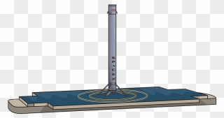 Falcon 9 Rocket On Ocean Landing Platform Clipart - Machine - Png Download