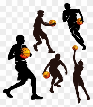 Man Shooting Basketball Clipart Clipart Black And White - Basketball Players Clipart Transparent - Png Download