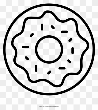 Doughnut Coloring Page - Circle Clipart