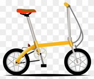 Folding Bicycle Clipart - 自転車 16 インチ 折りたたみ - Png Download