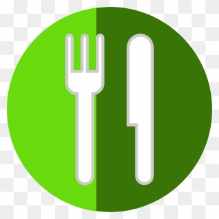 Plate And Fork Clipart Green - Png Download