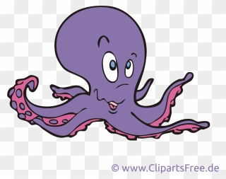 Octopus Clipart, Picture, Cartoon Free - Illustration - Png Download