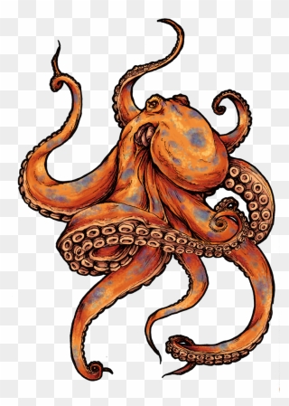 Colored Octopus Tattoo Design Clipart