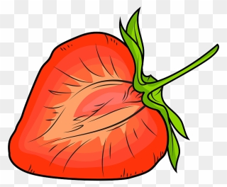 Half Strawberry Clipart - Png Download