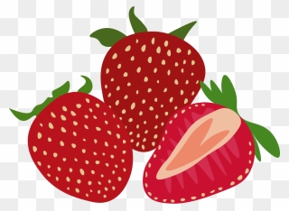 Strawberries Clipart Simple Strawberry - Strawberry - Png Download