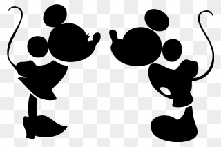 Minnie Mouse Mickey Mouse Silhouette Kiss Clip Art - Png Download