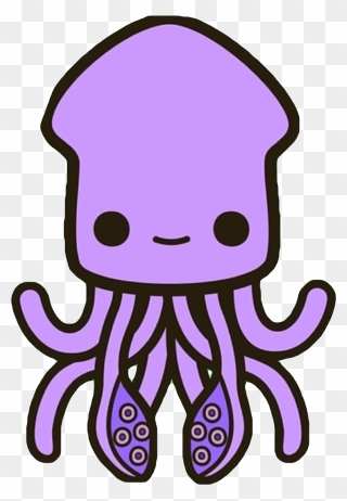 Kawaii Octopus Clipart - Cute Squid Clipart - Png Download