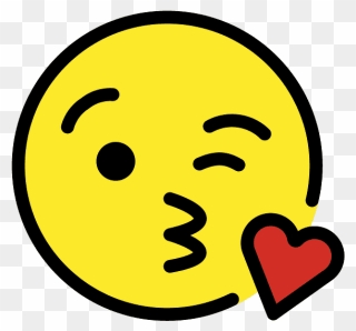Face Blowing A Kiss Emoji Clipart - Clip Art - Png Download