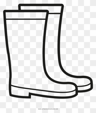 Rain Boots Coloring Page - Rain Boot Clipart Black And White - Png Download