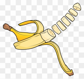 Banana Sliced Into Pieces Clipart - Clipart Cut Bananas - Png Download