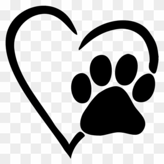 Paw Print Pictures X - Heart With Paw Print Clipart