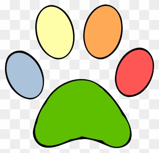 Colorful Paw Clipart - Png Download