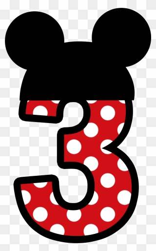 Mickey Mouse Number 3 Clipart