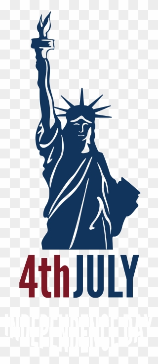 4th July Independence Day With Statue Of Liberty Png - Statue Of Liberty National Monument Clipart