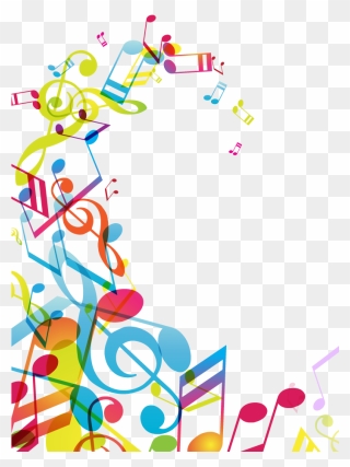 Transparent Speaker Clipart - Colorful Music Notes Png