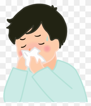 Boy Blowing Nose Clipart - Cartoon - Png Download