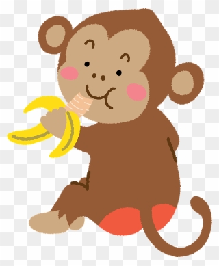 Monkey Animal Banana Clipart - Illustration Monkey Banana - Png Download