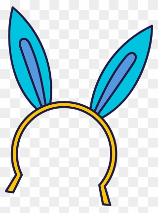 Bunny Ears Headband Clipart - Blue Bunny Ears Clipart - Png Download