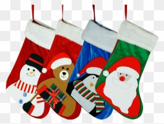 Santa Christmas Stockings Png Clipart - Christmas Stocking Transparent Png