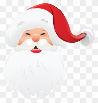 Transparent Santa Beard Png - Santa Claus Face Png Clipart