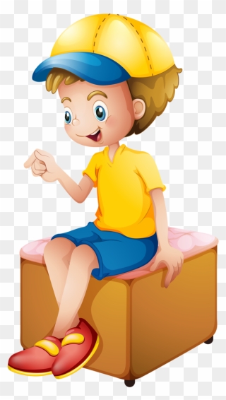 Boy Sitting On Chair Clipart - Png Download