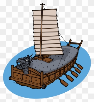 Ship Clipart Army - Turtle Ship - Png Download