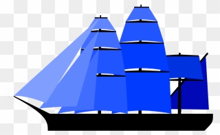 1280px-alternate Fully Rigged Ship Sail Plan - Blue Ship Png Clipart