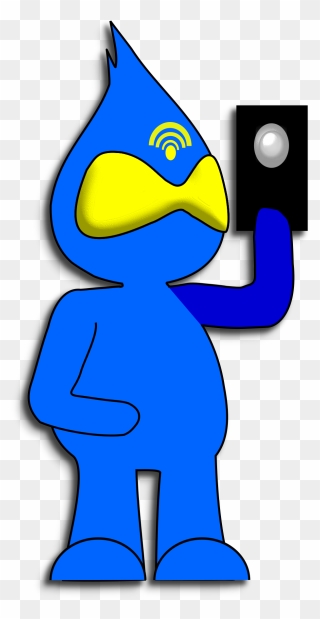 Blue Character Mobile Phone Clip Arts - Mobile Phone - Png Download