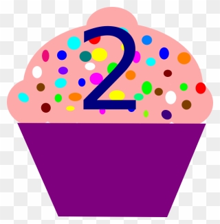 2 On A Cupcake Clip Art - Png Download