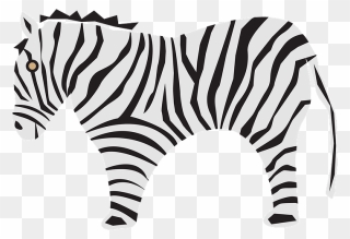 Zebra Clipart - Gambar Zebra Kartun Hitam Putih - Png Download