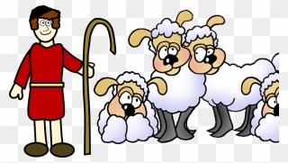 Sheep Clipart Shepherd, Sheep Shepherd Transparent - Shepherd And Sheep Clipart - Png Download