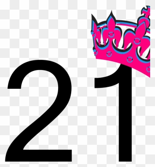 Pink Tilted Tiara And Number 21 Clip Art, Icon And - Happy Birthday To Me 24 - Png Download