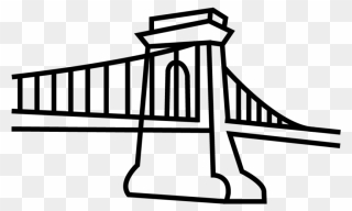 Chain Bridge Siluhette Budapets Clipart