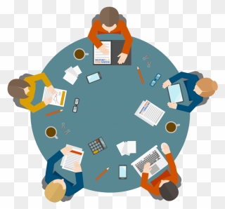 The Team At Tangerine Bridge Have - Round Table Meeting Png Clipart