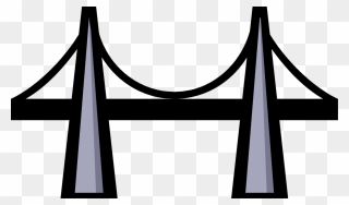 Vector Illustration Of Suspension Bridge Symbol - Bridge Clipart - Png Download