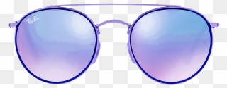 Bridge Sunglasses Ray-ban Double Goggles Round Clipart - Sunglasses Png For Girls Transparent Png