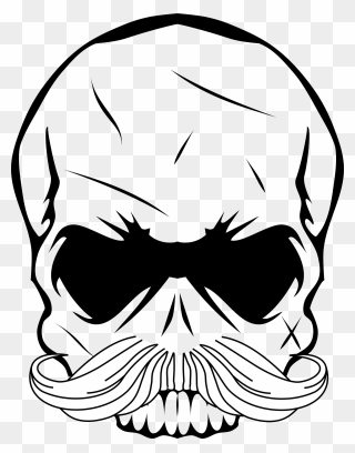 Skull Mustache Clip Arts - Clip Art Skull Head Png Transparent Png