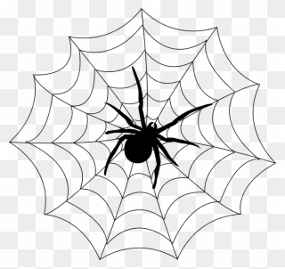 Day A Simple Web - Spider In A Web Clipart - Png Download