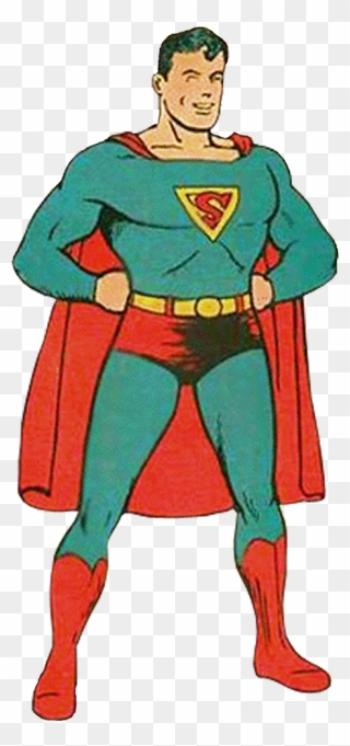 Superman Clipart Side View - First Superman Comic - Png Download